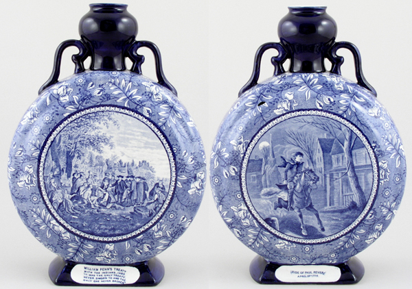 Moon Flask Vase William Penn Treaty c1920s